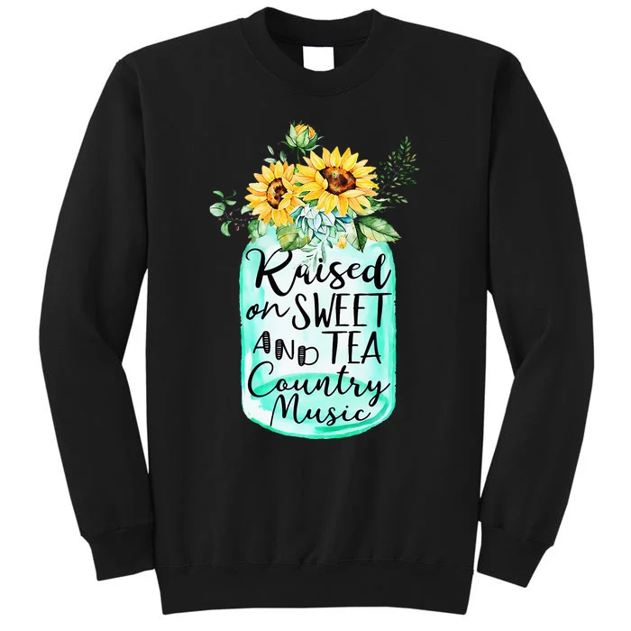 Western Girl Sunflower Raised On Sweet Tea And Country Music Sweatshirt