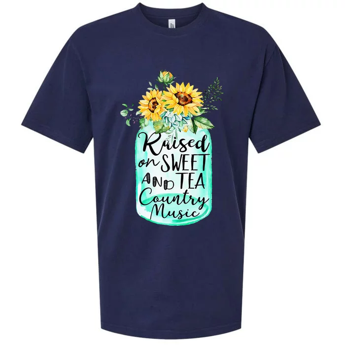 Western Girl Sunflower Raised On Sweet Tea And Country Music Sueded Cloud Jersey T-Shirt