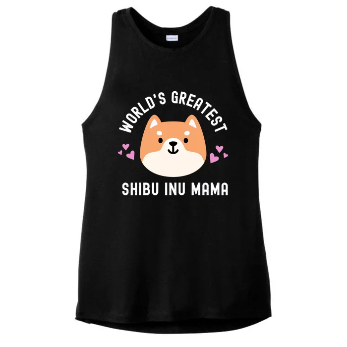 World's Greatest Shiba Inu Mama Cute 'S Dog Mom Funny Gift Ladies Tri-Blend Wicking Tank