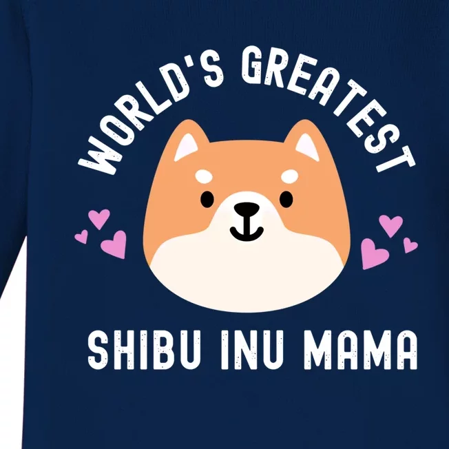 World's Greatest Shiba Inu Mama Cute 'S Dog Mom Funny Gift Baby Long Sleeve Bodysuit