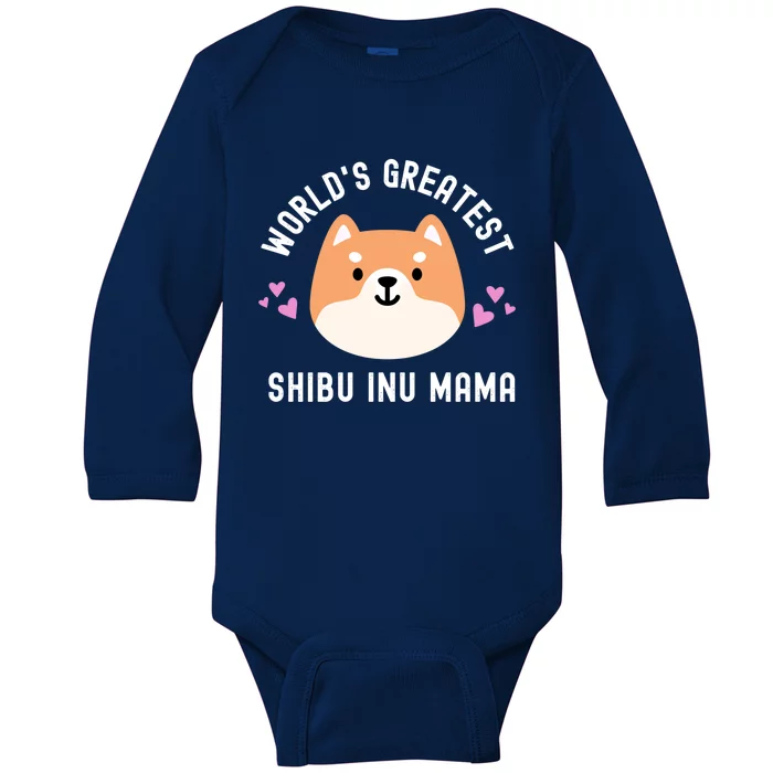 World's Greatest Shiba Inu Mama Cute 'S Dog Mom Funny Gift Baby Long Sleeve Bodysuit