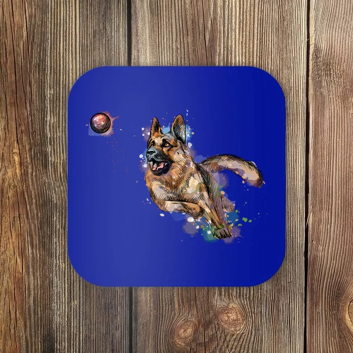 Watercolor Ger Shepherd For Alsatian Dog Owners Gift Coaster