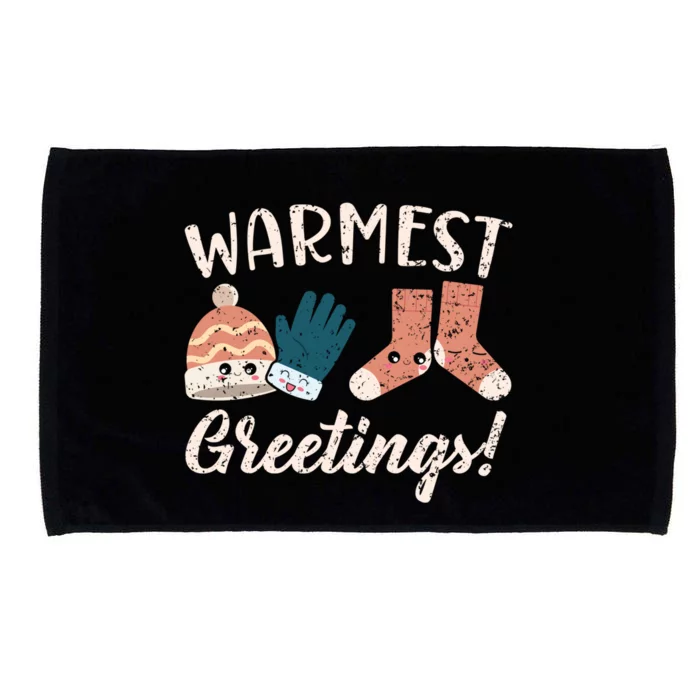 Warmest Greetings Snow Snowy Climate Winter Season Gift Microfiber Hand Towel