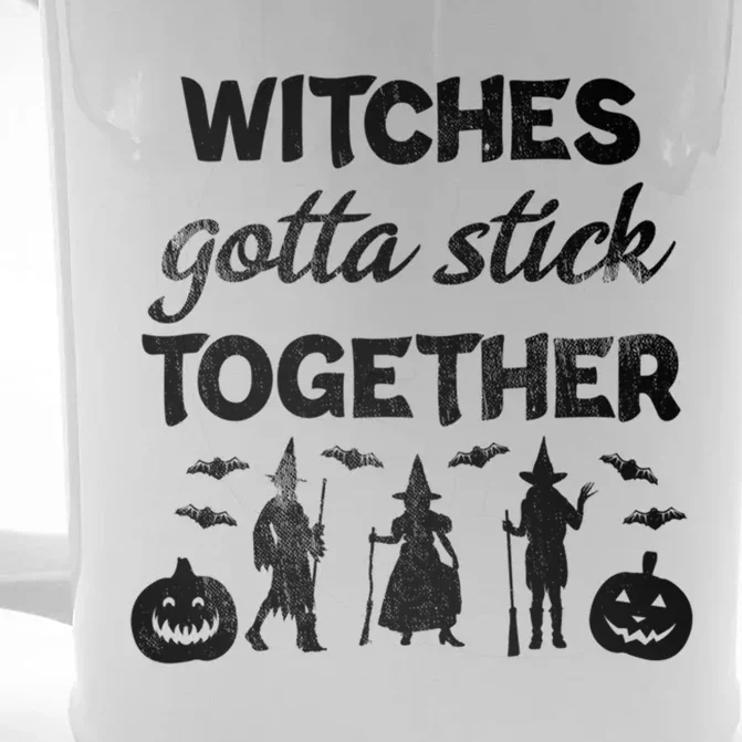 Witches Gotta Stick Together Witchy Halloween Season Gift Front & Back Beer Stein