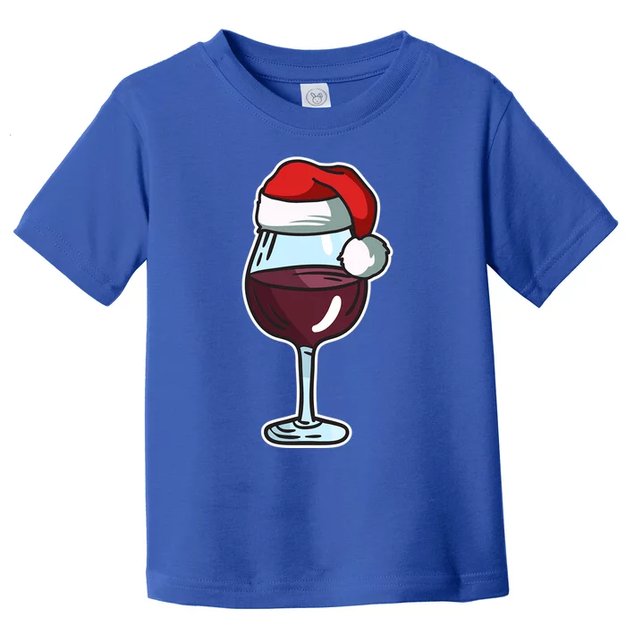 Wine Glass Santa Hat Ing Cool Christmas Funny Gift Toddler T-Shirt