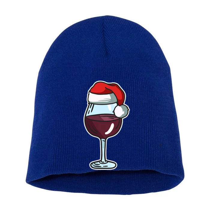 Wine Glass Santa Hat Ing Cool Christmas Funny Gift Short Acrylic Beanie