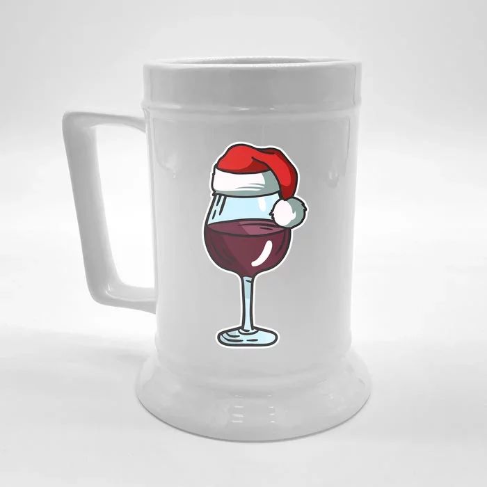 Wine Glass Santa Hat Ing Cool Christmas Funny Gift Front & Back Beer Stein