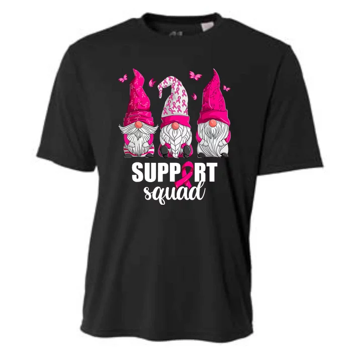 Women Gnomes Support Squad Breast Cancer Awareness Gift Cooling Performance Crew T-Shirt