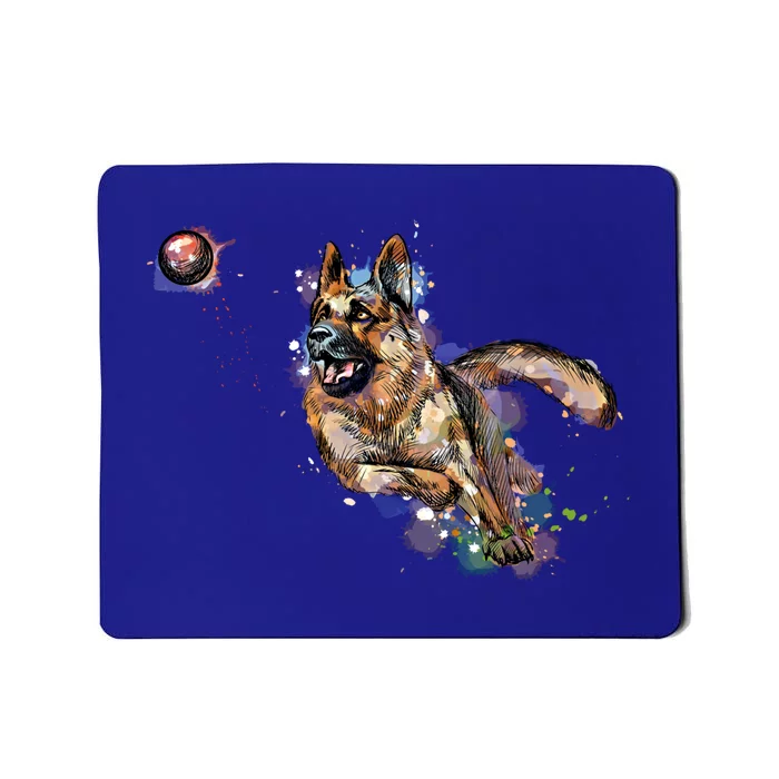 Watercolor Ger Shepherd For Alsatian Dog Owners Meaningful Gift Mousepad