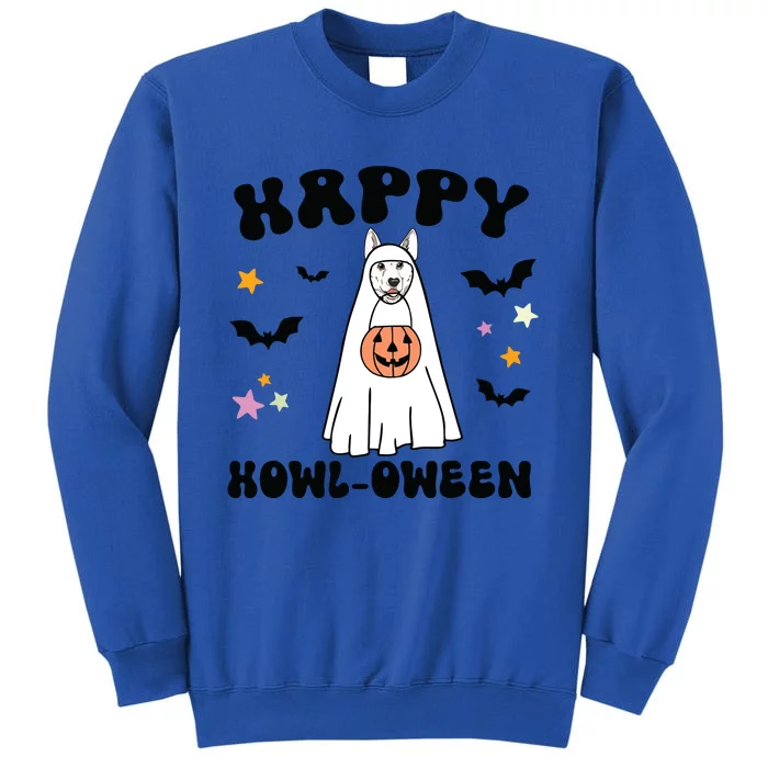 White German Shepherd Boo Ghost Dog Happy Halloween Costume Tall Sweatshirt