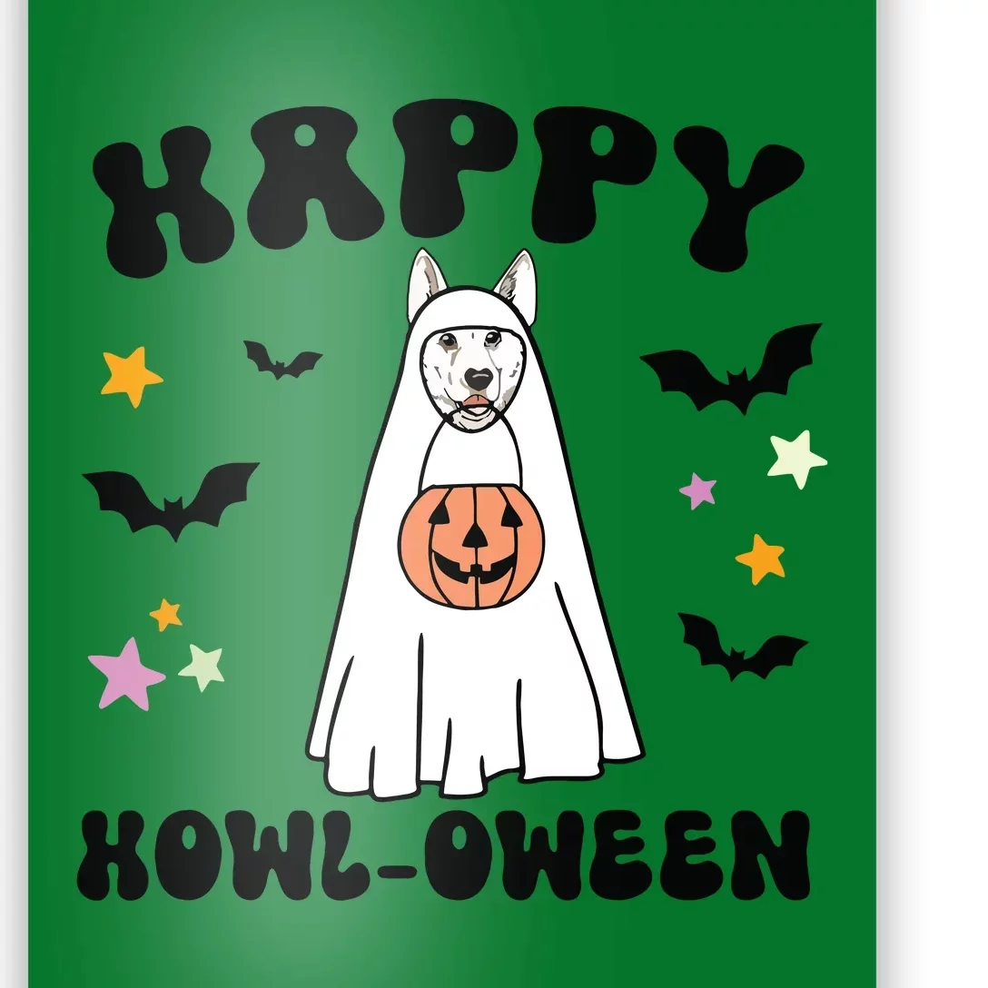 White German Shepherd Boo Ghost Dog Happy Halloween Costume Poster