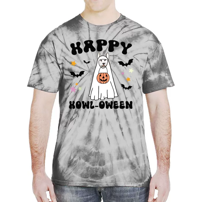 White German Shepherd Boo Ghost Dog Happy Halloween Costume Tie-Dye T-Shirt