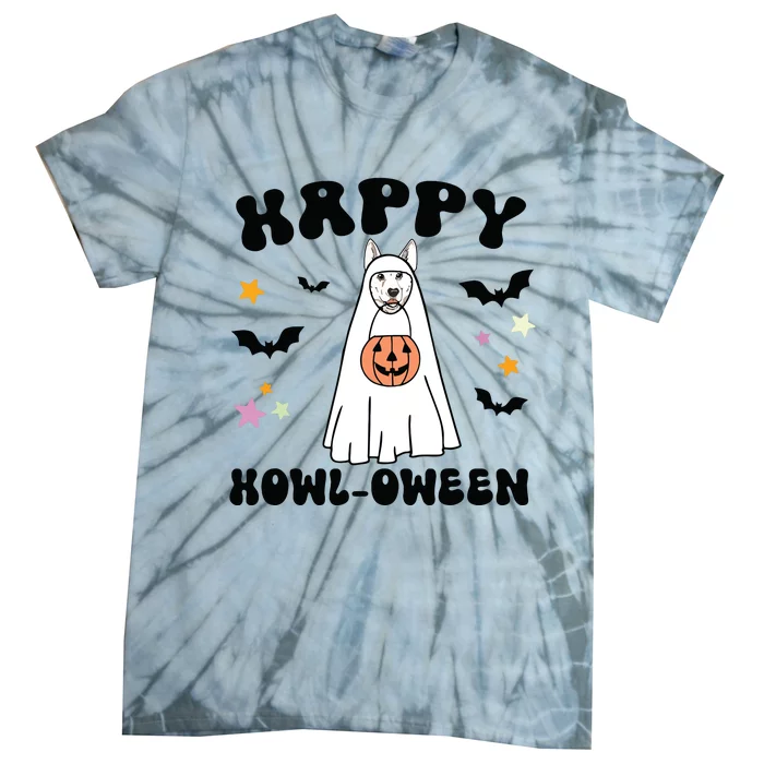 White German Shepherd Boo Ghost Dog Happy Halloween Costume Tie-Dye T-Shirt