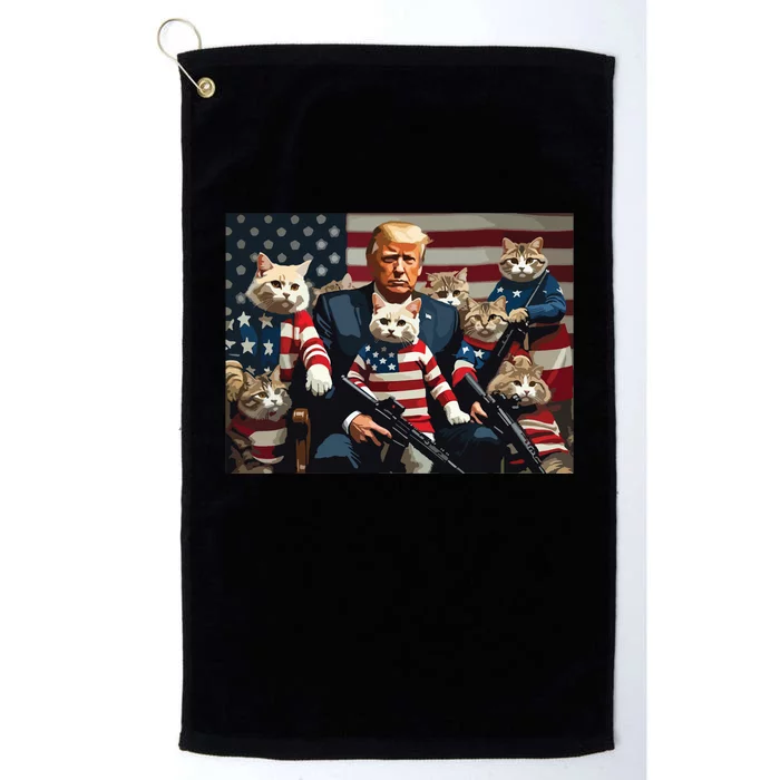 We’Re Gonna Save The Cats Funny Trump Vote 2024 America Platinum Collection Golf Towel