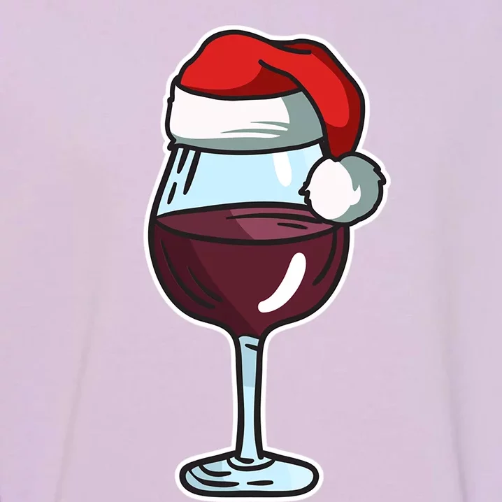 Wine Glass Santa Hat Ing Cool Christmas Funny Gift Garment-Dyed Sweatshirt