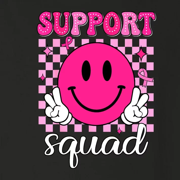 Women Groovy Support Squad Breast Cancer Awareness Gift Toddler Long Sleeve Shirt