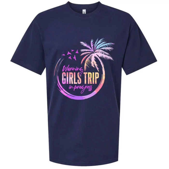 Warning Girl Trip In Progress Vacation Sueded Cloud Jersey T-Shirt