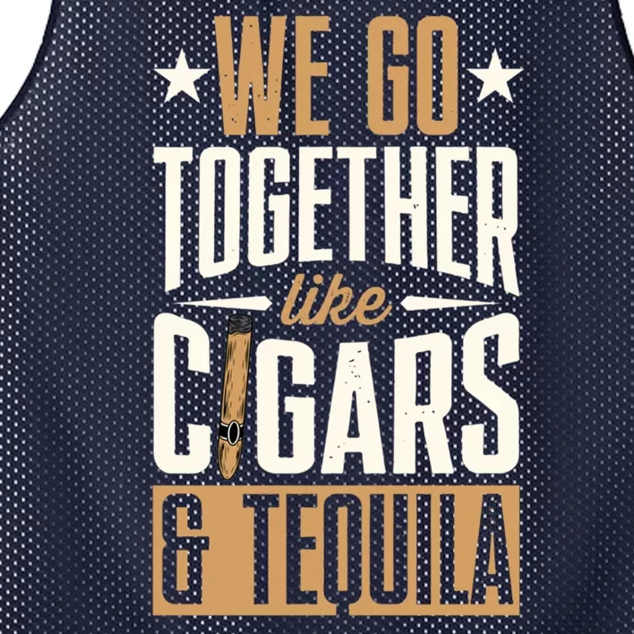 We Go Together Like Cigars And Tequila Matching Couple Gift Mesh Reversible Basketball Jersey Tank