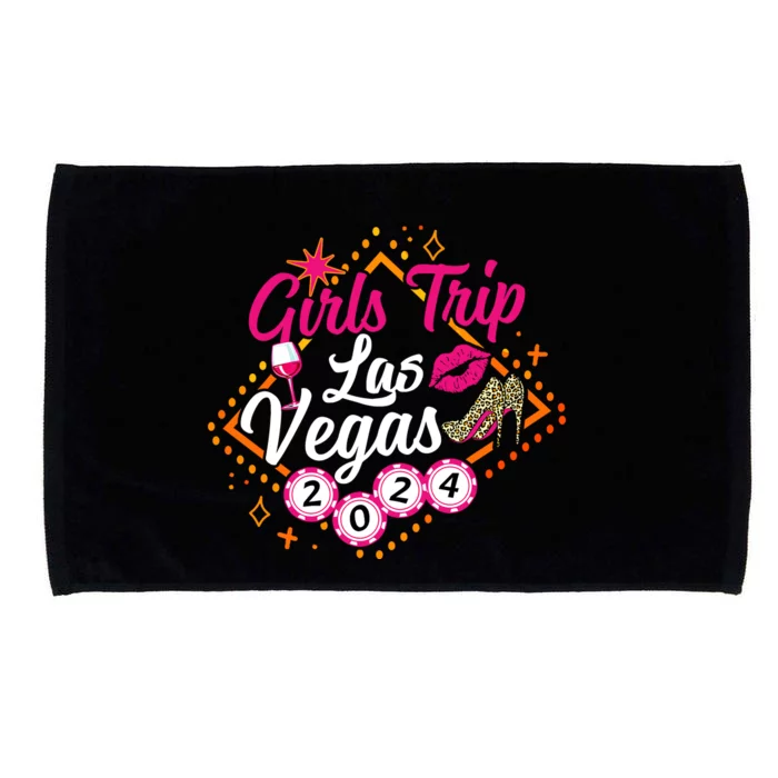 Wo Girl Trip Vegas 2024 Girl Weekend Friends Matching Microfiber Hand Towel