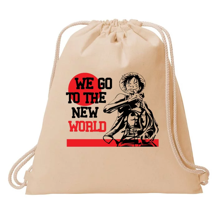 We Go To The New World Drawstring Bag