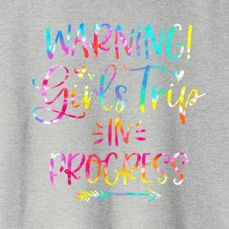 Warning girl Trip In Progress girl Trip Vacation Tie Dye Women's Crop Top Tee