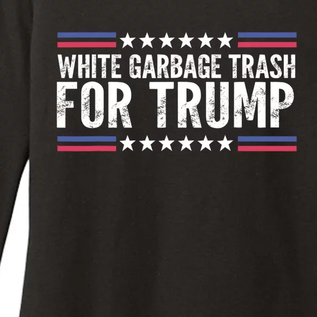 White Garbage Trash For Trump Vote Trump For President 2024 Womens CVC Long Sleeve Shirt