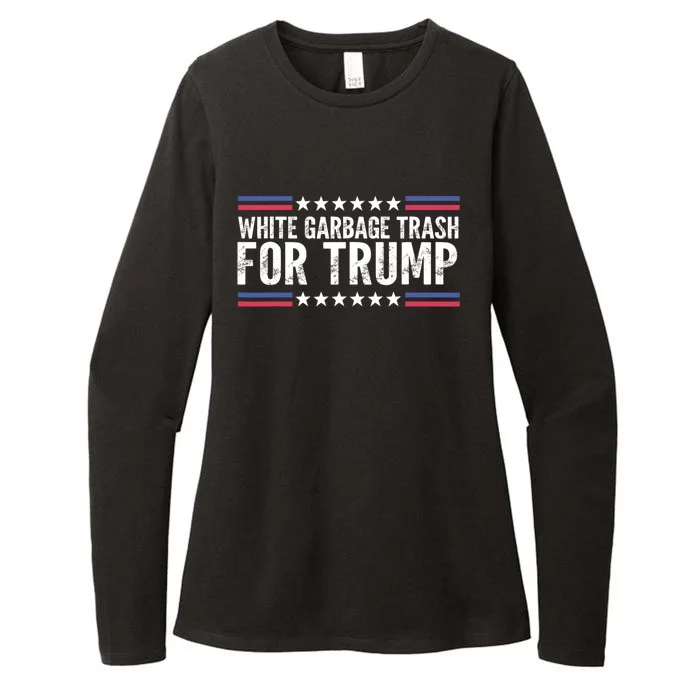 White Garbage Trash For Trump Vote Trump For President 2024 Womens CVC Long Sleeve Shirt