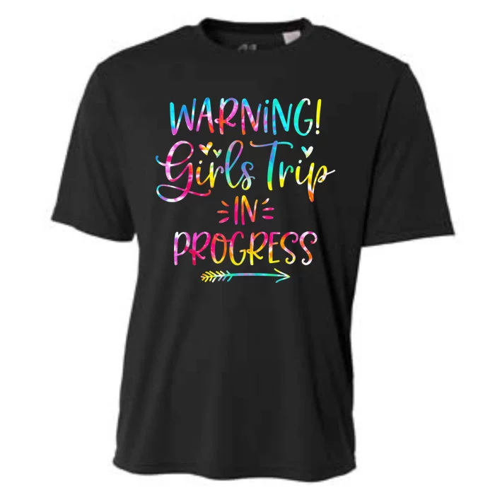 Warning girl Trip In Progress girl Trip Vacation Tie Dye Cooling Performance Crew T-Shirt