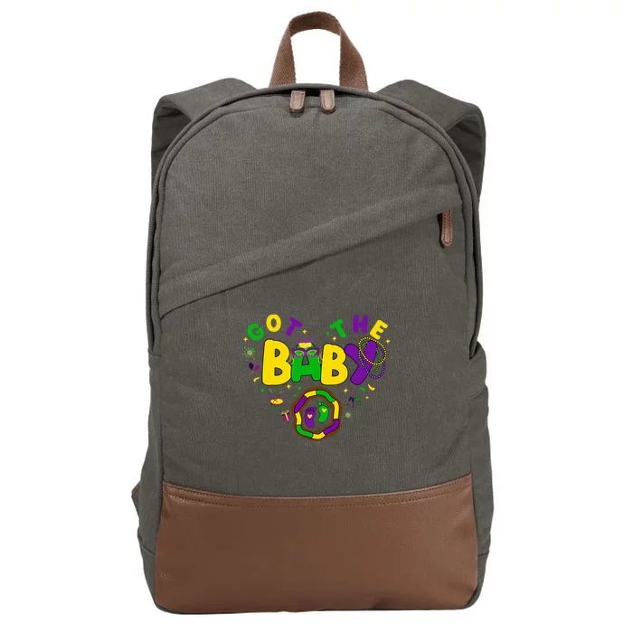 We Got The Baby Pregnancy Announcement Funny Mardi Gras Cotton Canvas Backpack