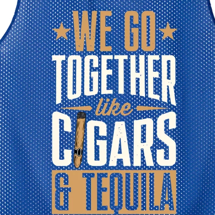 We Go Together Like Cigars And Tequila Matching Couple Great Gift Mesh Reversible Basketball Jersey Tank