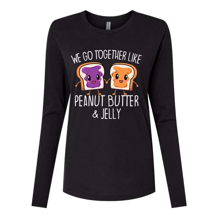 We Go Together Like Peanut Butter & Jelly Couple Womens Cotton Relaxed Long Sleeve T-Shirt