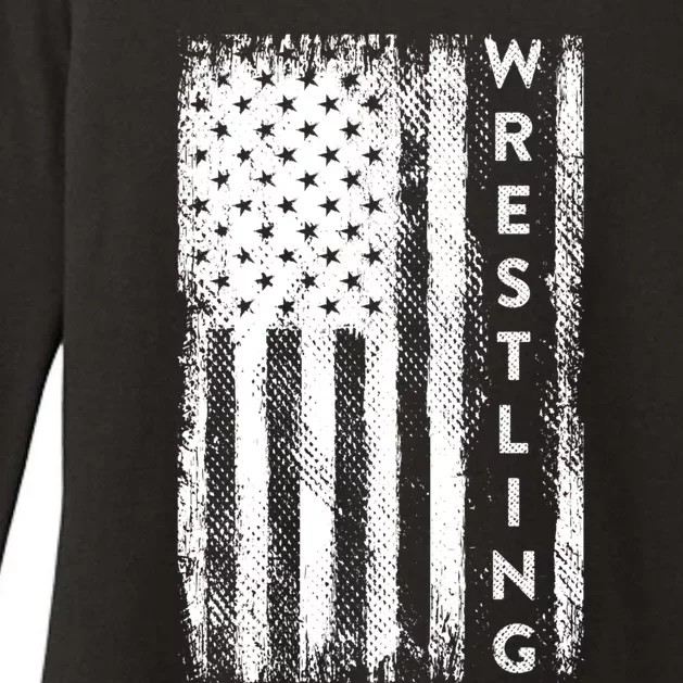 Wrestling Gift Usa American Flag Wrestling Gift Womens CVC Long Sleeve Shirt