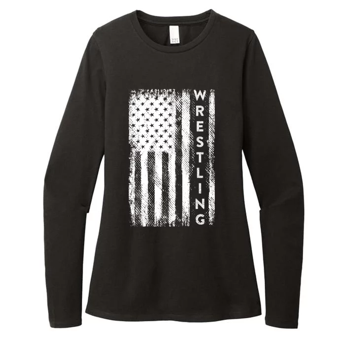 Wrestling Gift Usa American Flag Wrestling Gift Womens CVC Long Sleeve Shirt