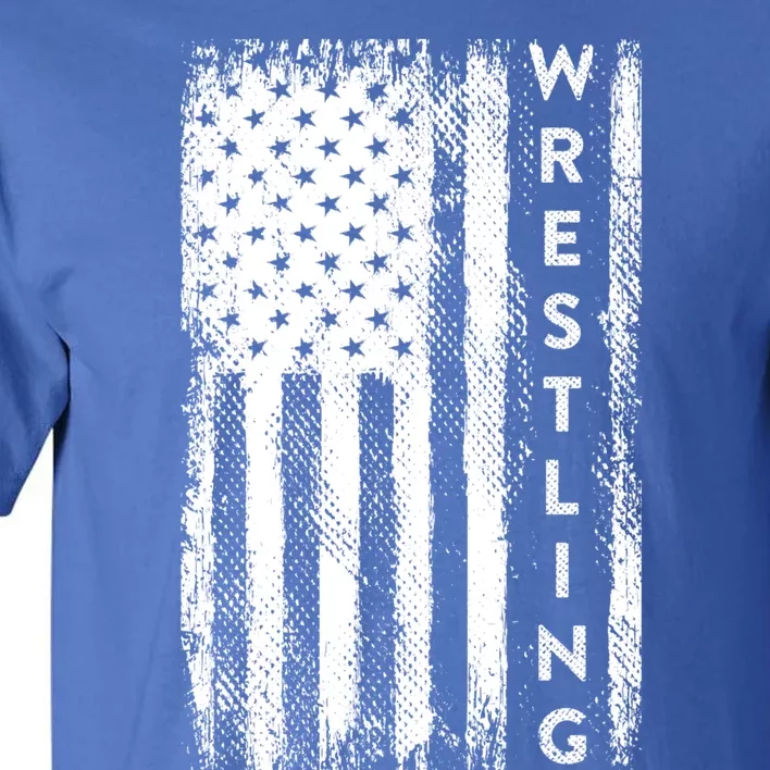 Wrestling Gift Usa American Flag Wrestling Gift Tall T-Shirt