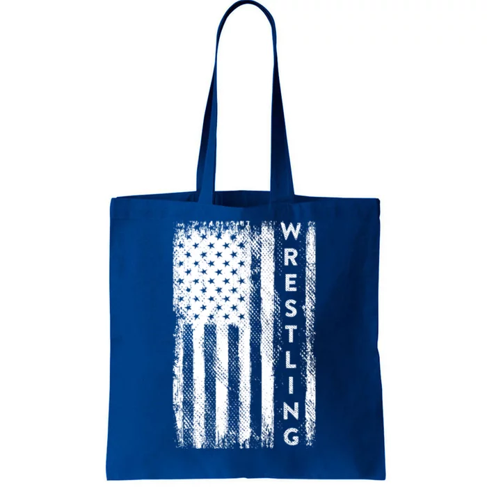 Wrestling Gift Usa American Flag Wrestling Gift Tote Bag