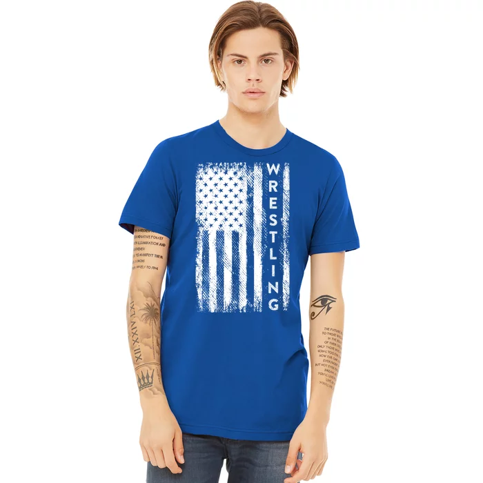 Wrestling Gift Usa American Flag Wrestling Gift Premium T-Shirt