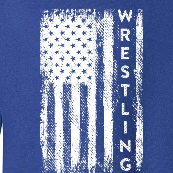 Wrestling Gift Usa American Flag Wrestling Gift Toddler Sweatshirt