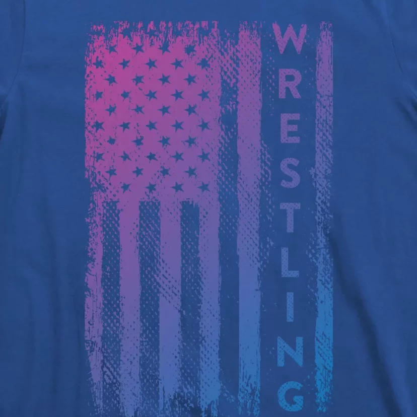 Wrestling Gift Usa American Flag Wrestling Gift T-Shirt