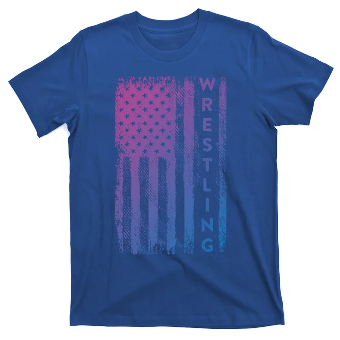 Wrestling Gift Usa American Flag Wrestling Gift T-Shirt