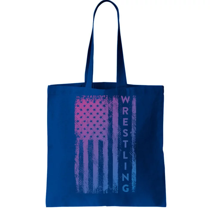 Wrestling Gift Usa American Flag Wrestling Gift Tote Bag