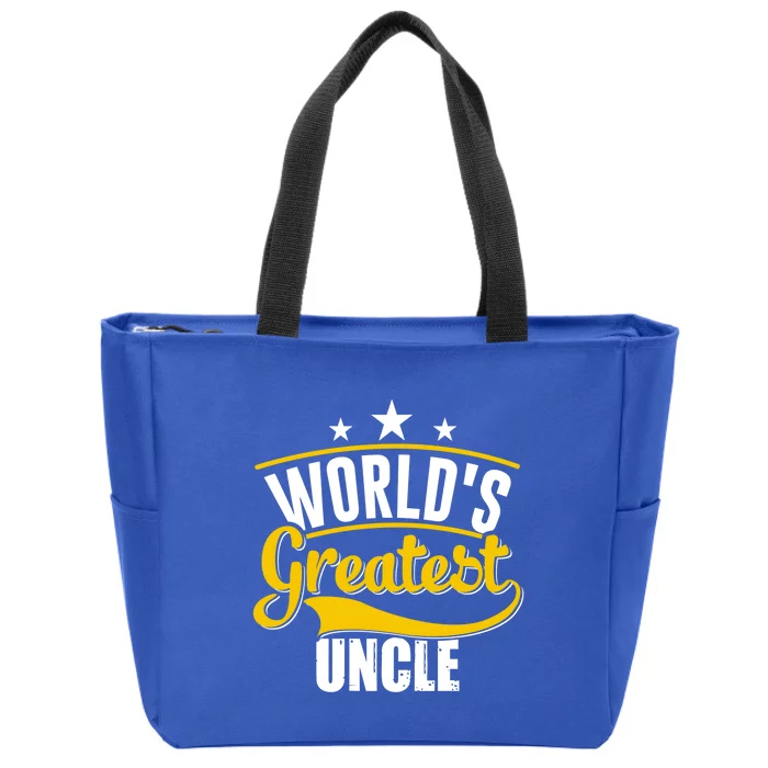 Worlds Greatest Uncle Daddy Dad Fathers Day Vintage Gift Cute Gift Zip Tote Bag