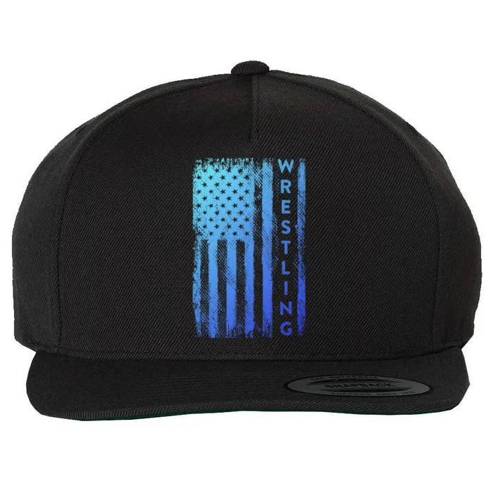 Wrestling Gift Usa American Flag Wrestling Gift Wool Snapback Cap