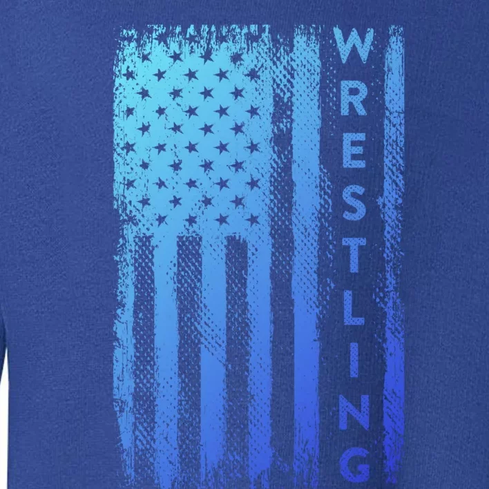 Wrestling Gift Usa American Flag Wrestling Gift Toddler Sweatshirt