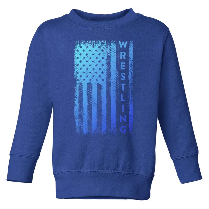 Wrestling Gift Usa American Flag Wrestling Gift Toddler Sweatshirt