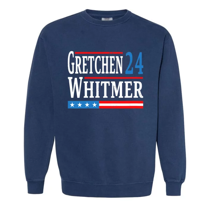 Wo Gretchen Whitmer 2024 For President Election Campaign V-Neck Garment-Dyed Sweatshirt