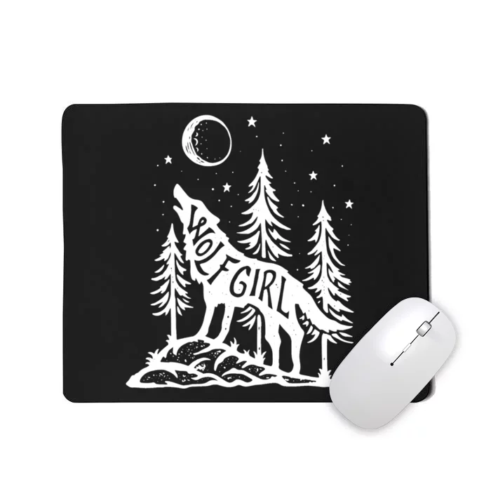 Wolf Girl Who Loves Wolves Funny Animal Lovers Women Outdoor TShirt Mousepad