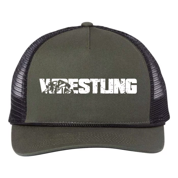 Wrestling Gift Retro Rope Trucker Hat Cap