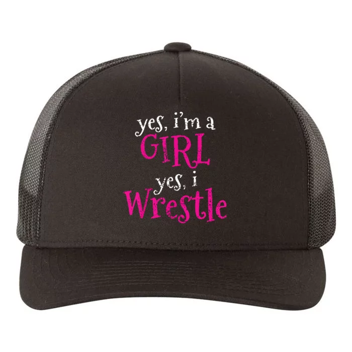 Wrestler Girl Wrestling Gift Vintage Yupoong Adult 5-Panel Trucker Hat