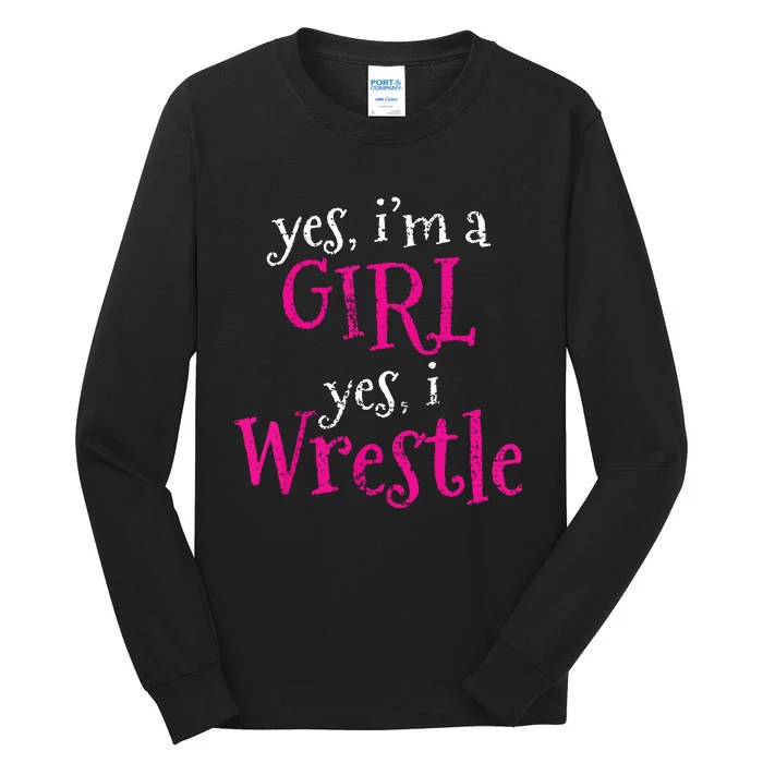 Wrestler Girl Wrestling Gift Vintage Tall Long Sleeve T-Shirt