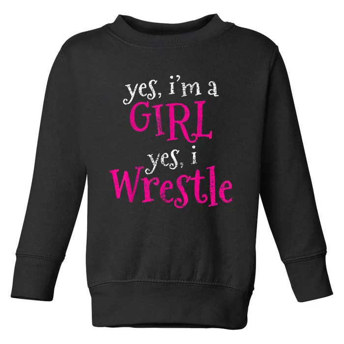 Wrestler Girl Wrestling Vintage Toddler Sweatshirt